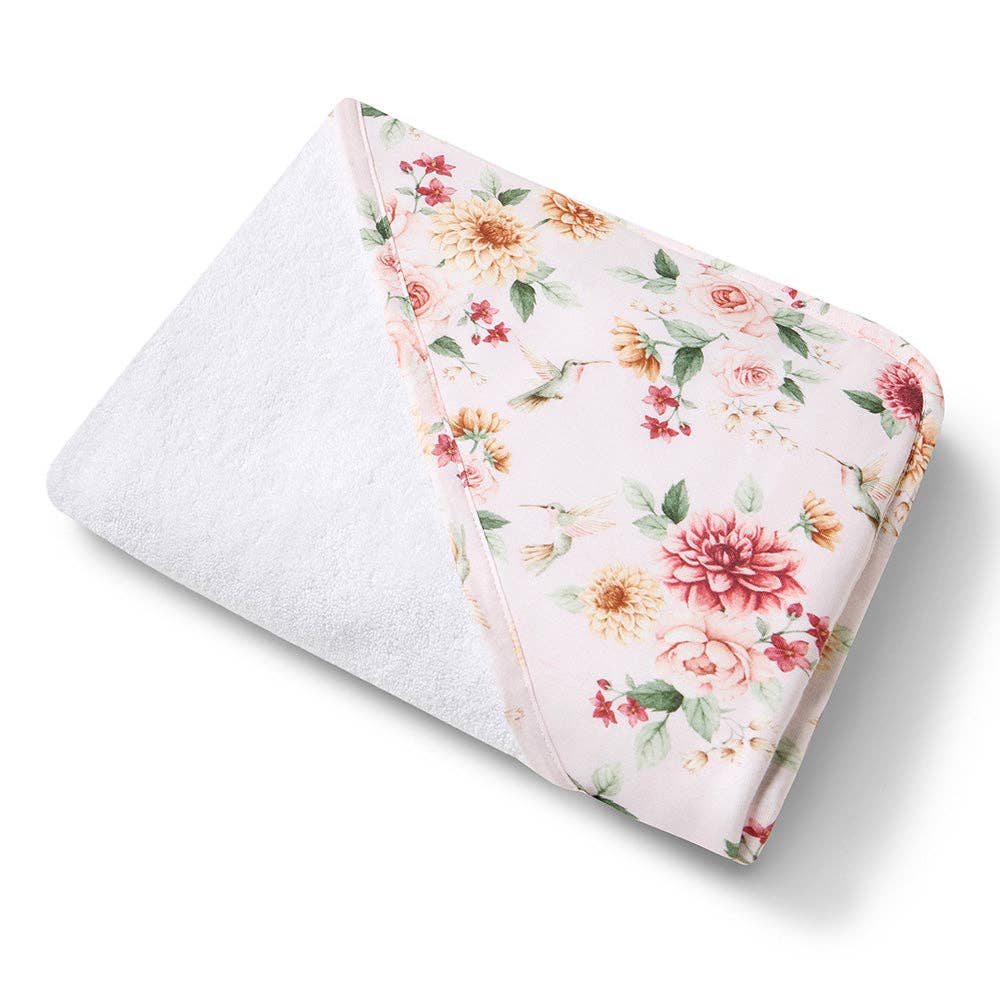 Snuggle Hunny - Birds & Blooms Organic Hooded Baby Towel