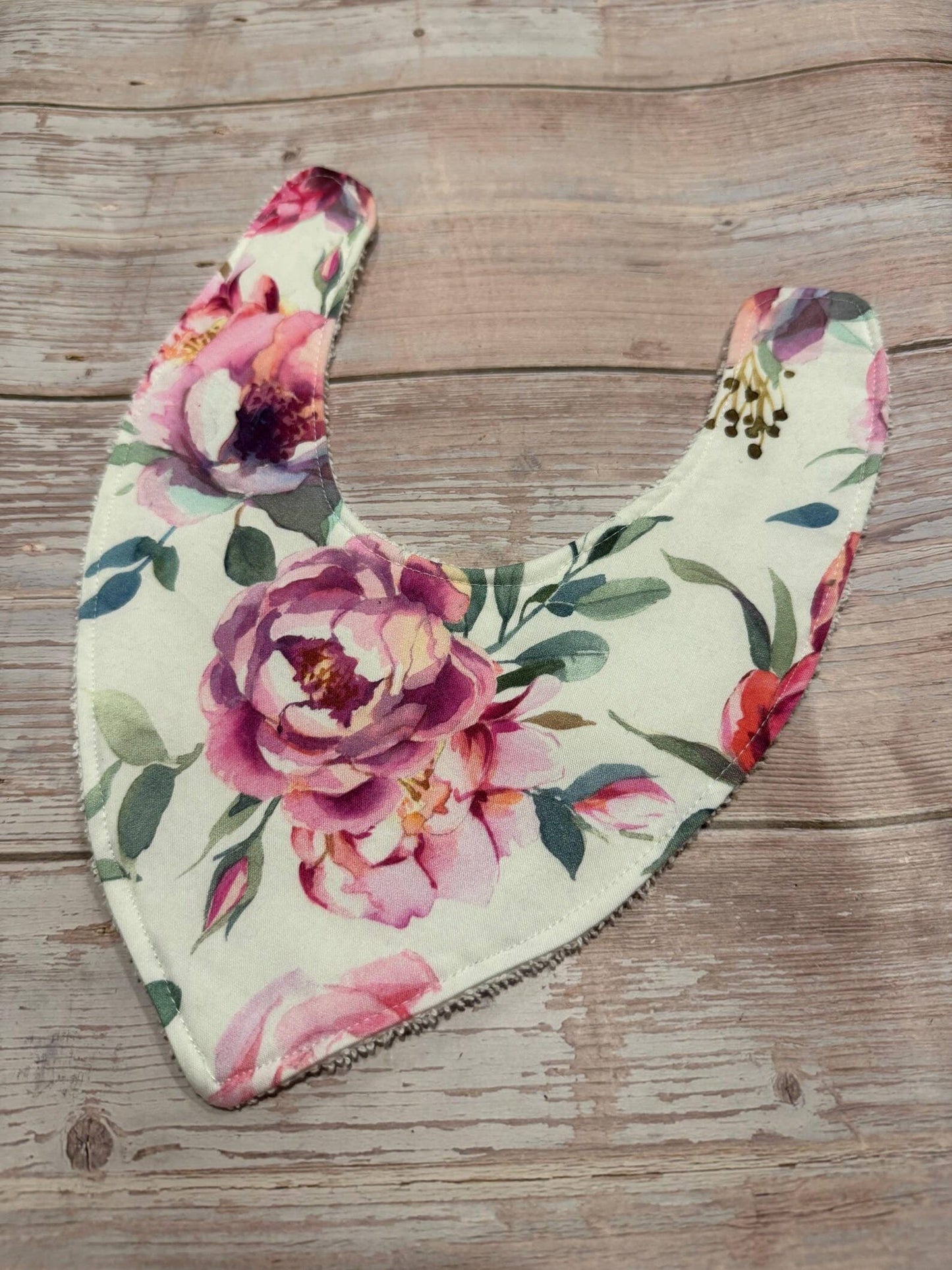 Finished with a Kiss - Baby Bib - Dribble Bib - Blossom