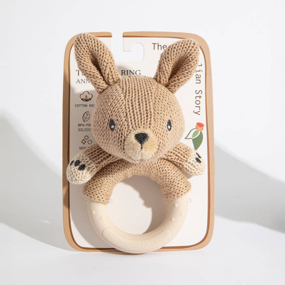 Living Textiles - Ring Rattle - Kangaroo