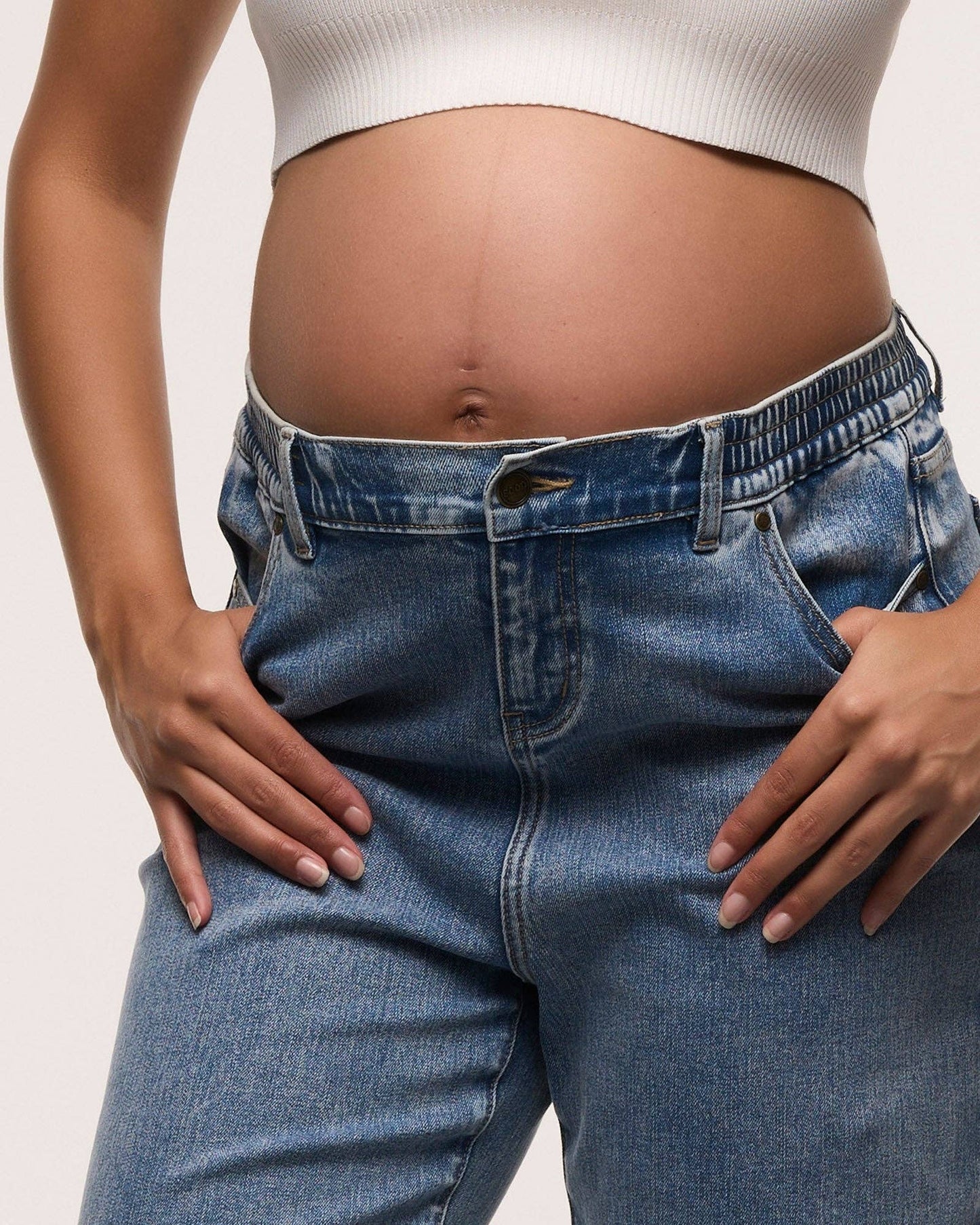 Soon Maternity - Relaxed Wide Leg Maternity Jeans - Dark Stone