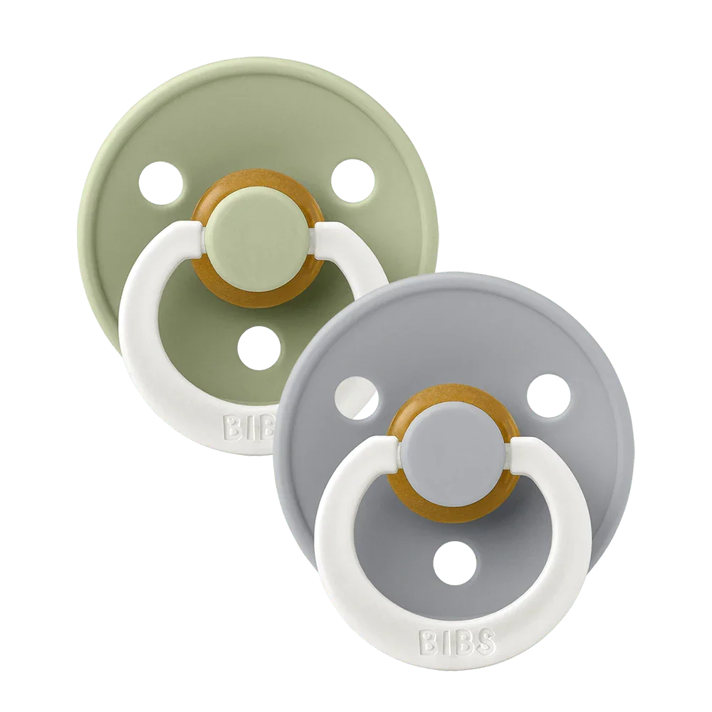 BIBS - Round Glow Dummies - Sage / Cloud