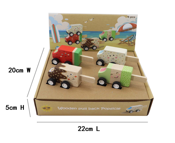 ToysLink - Wooden Pullback Icy Pole and Icecream