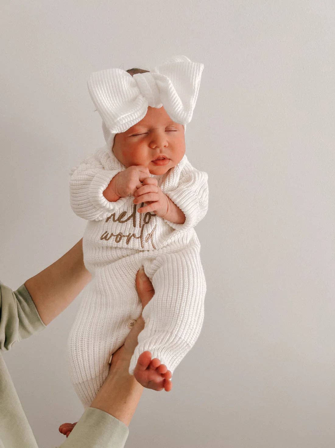 Petite + Co - HELLO WORLD - LONG RIBBED ROMPER | MILK