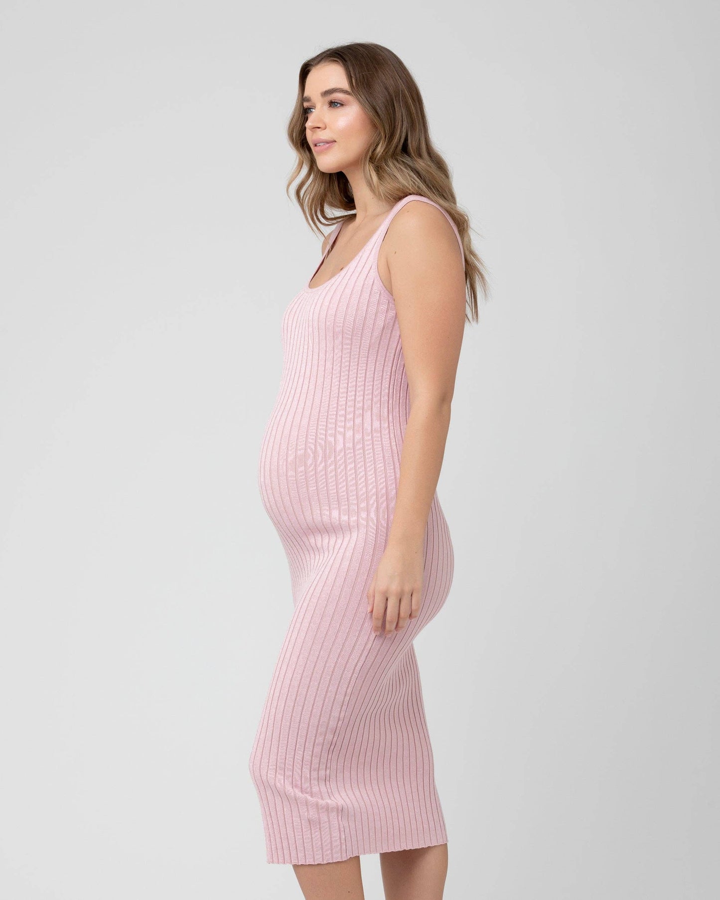 Ripe Maternity - Carmen Rib Knit Dress Pink