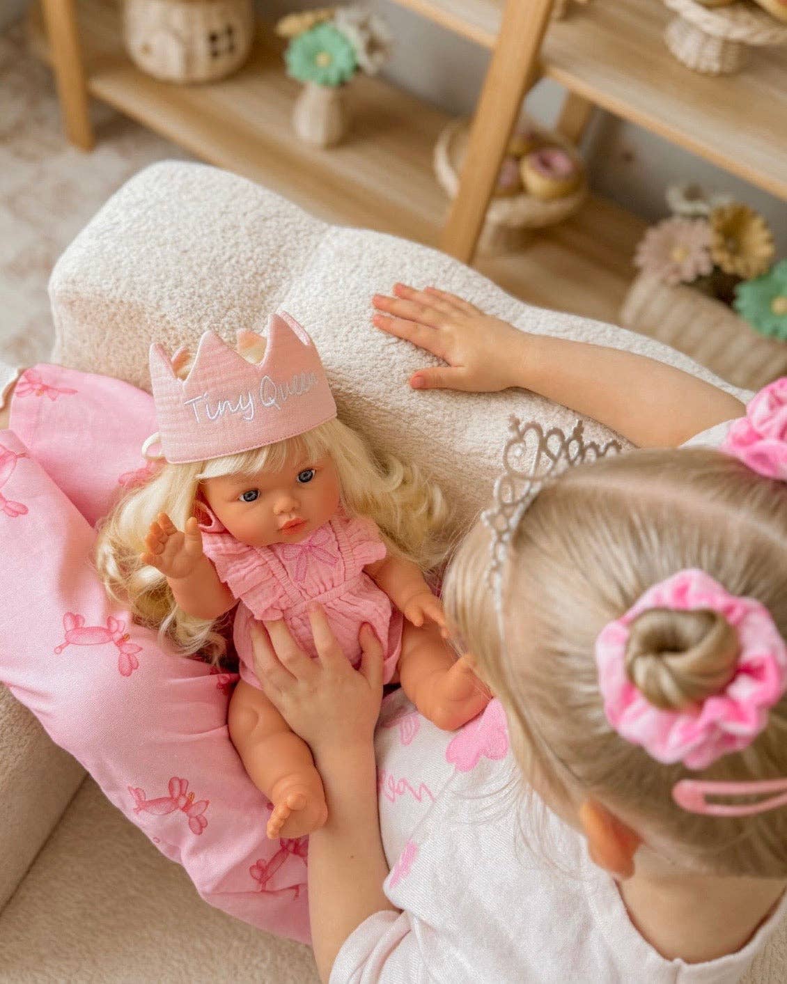 SALLI COLLECTIVE - Tiny Queen cotton crown -Powder Pink