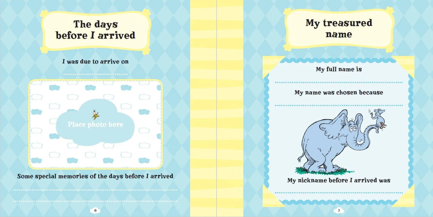 Lake Press - Dr Seuss - Baby Record Book