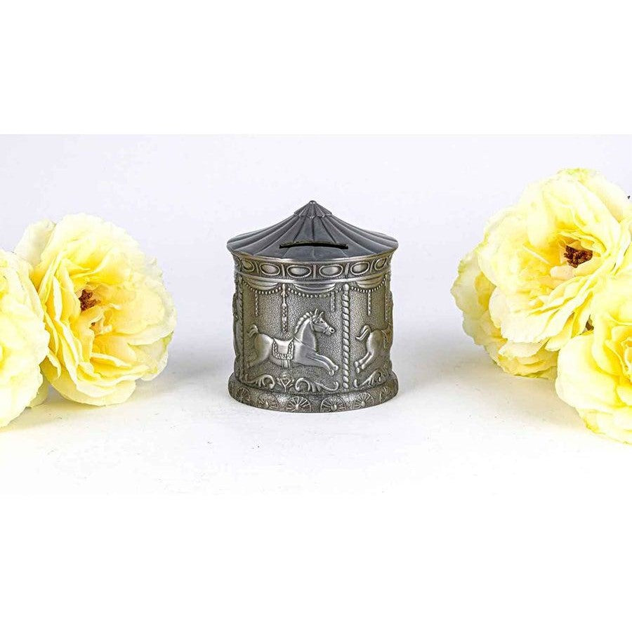 Pewter Plate Carousel Money Bank
