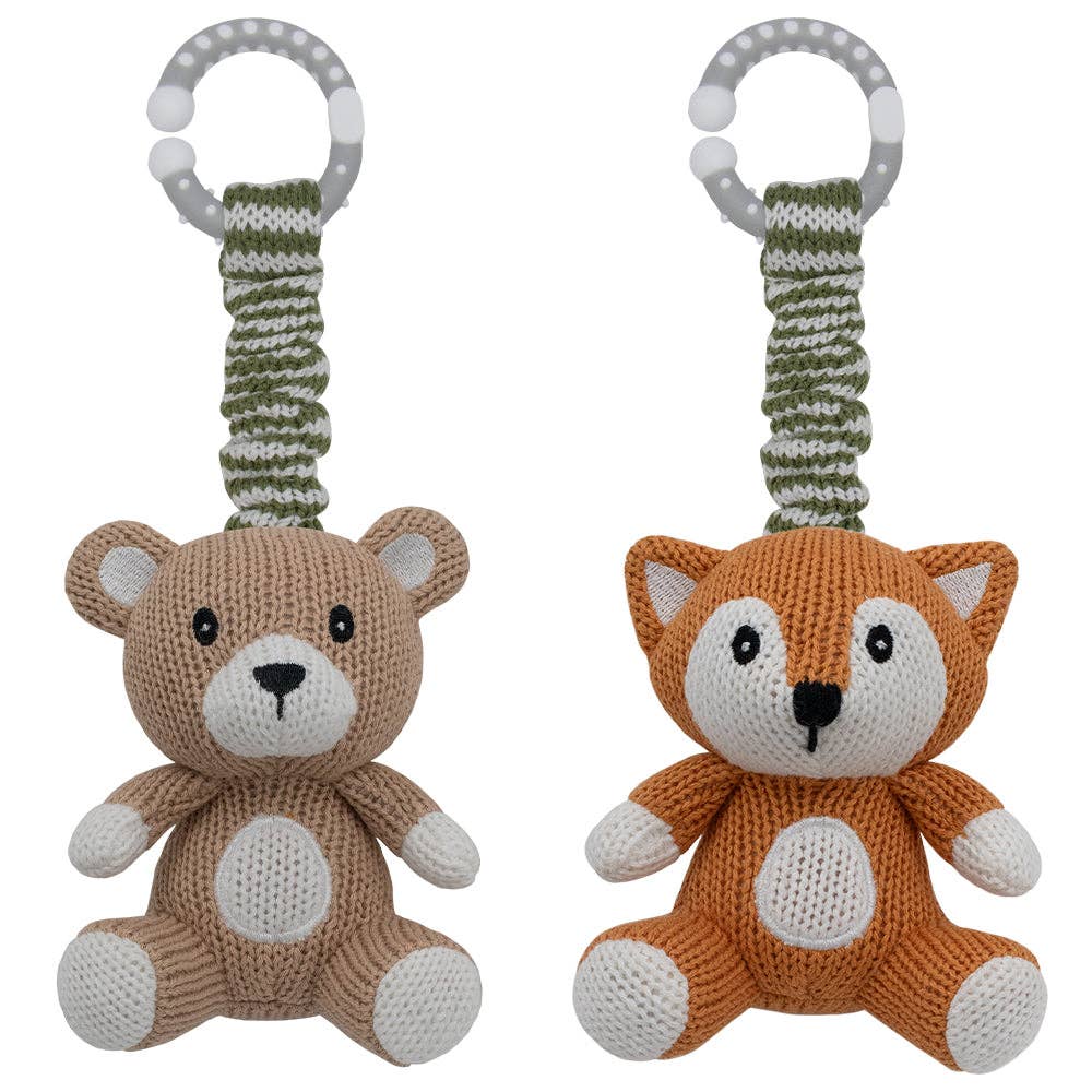 Living Textiles - 2pk Stroller Toy - Bear & Fox