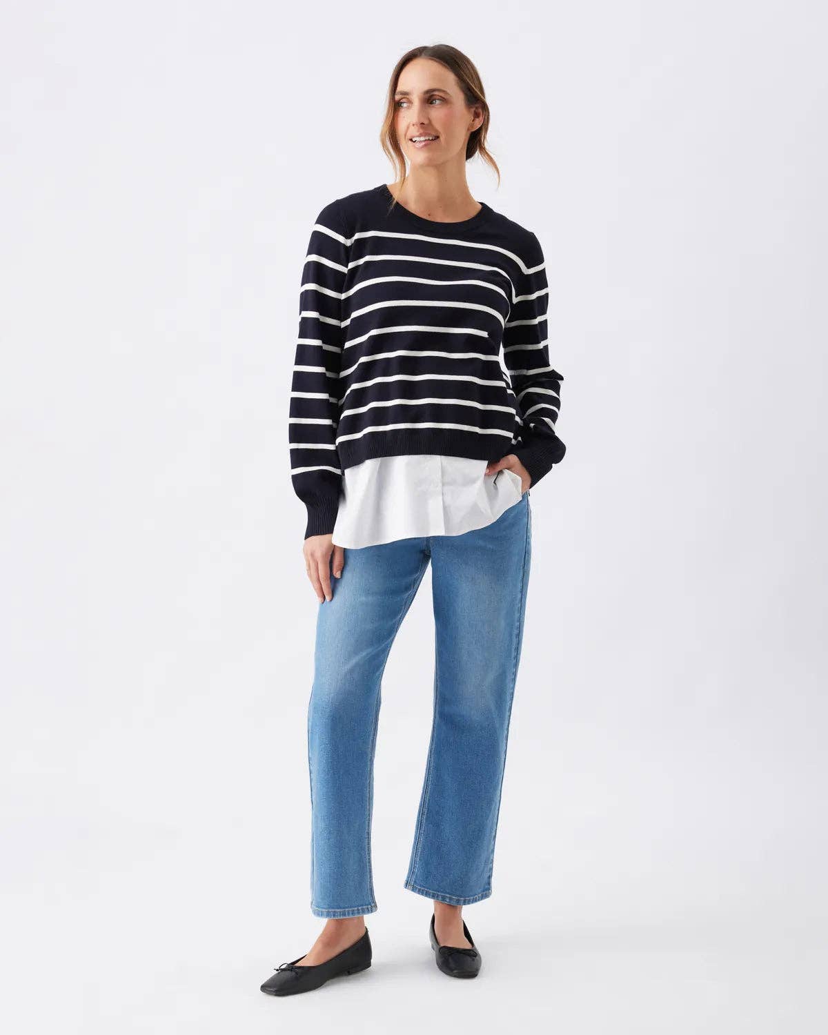 Ripe Maternity - Teddy Straight Jean Classic Blue