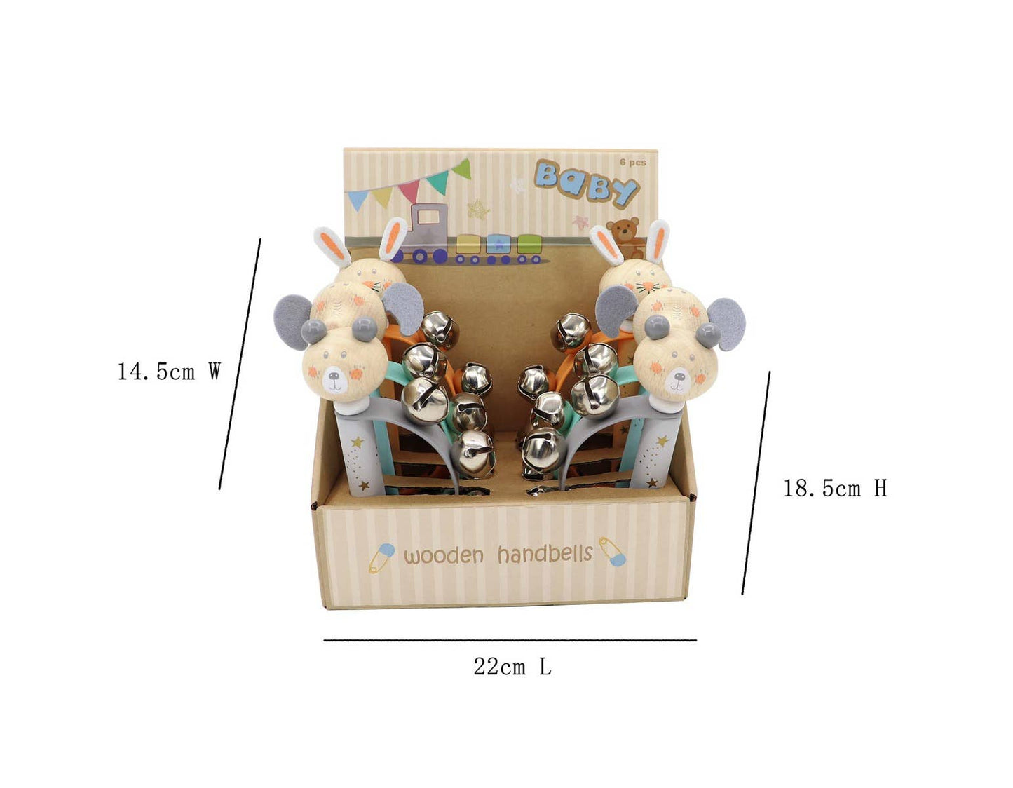 ToysLink - Wooden Animal Baby Bell Ring