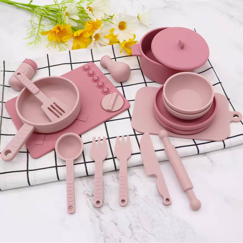ToysLink - Pink Silicone Cookware Set