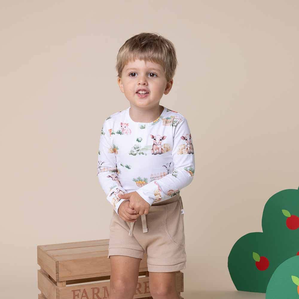 Snuggle Hunny - Farm Long Sleeve Organic Bodysuit