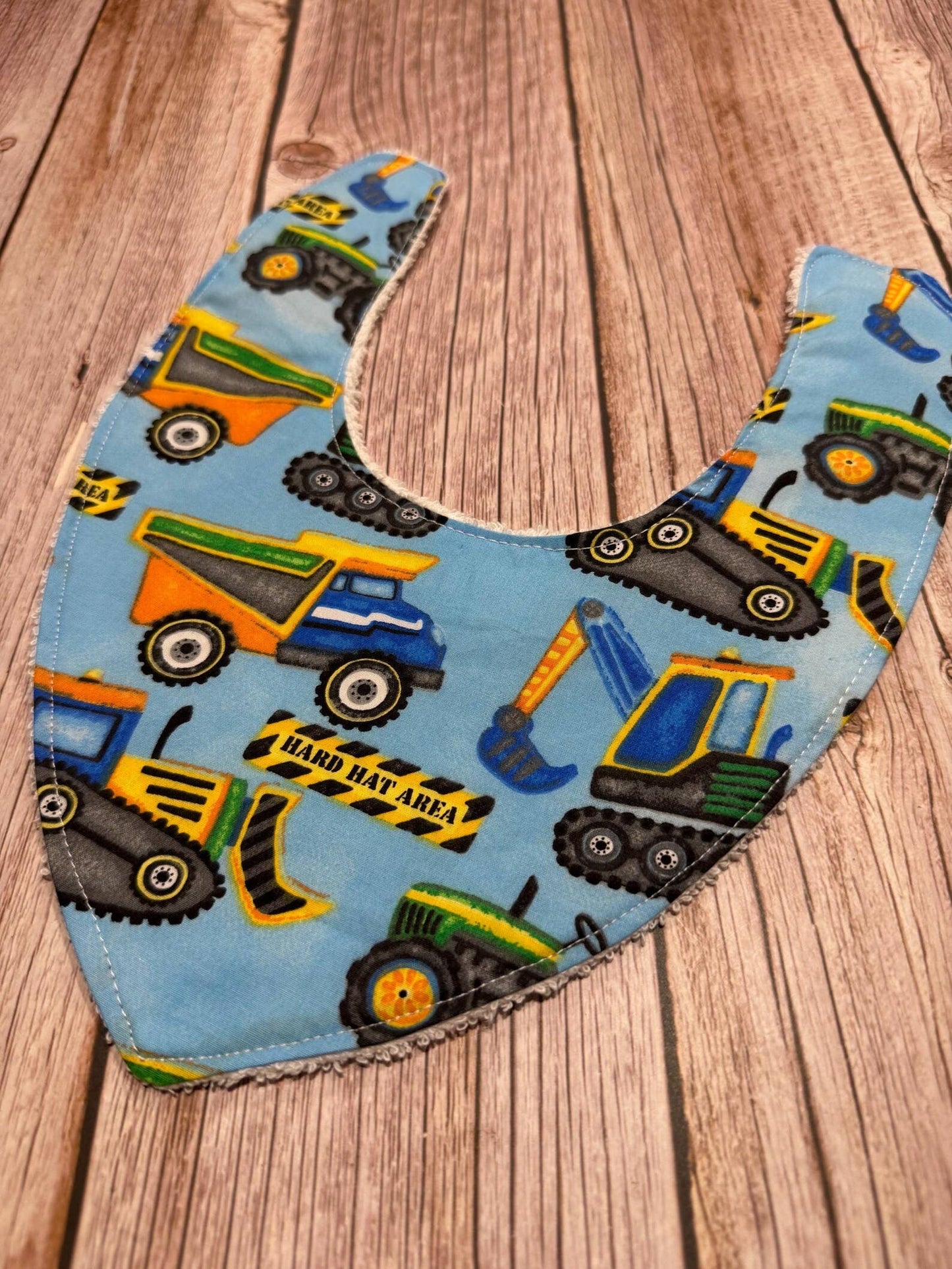 Finished with a Kiss - Baby Bib - Dribble Bib - Digger