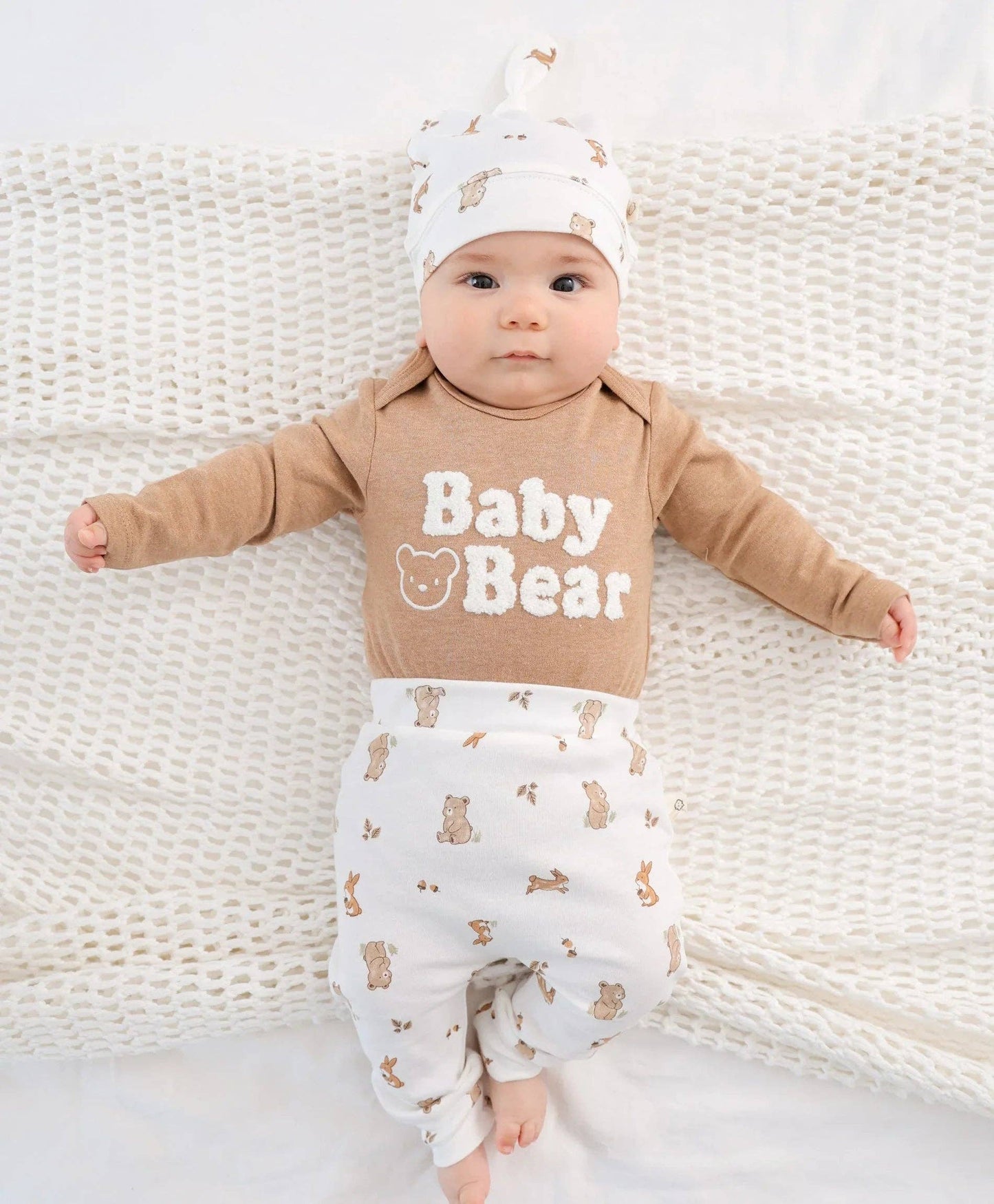 Lūmmi in Colour Babywear - Organic Cotton Beanie - Bear & Bunny