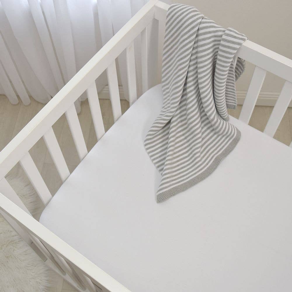 Living Textiles - 2 Pack Jersey Cot Fitted Sheet - White