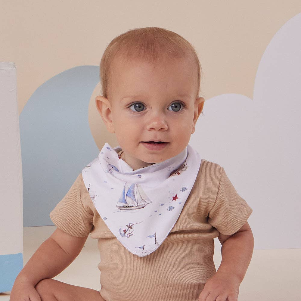 Snuggle Hunny - Set Sail Organic Dribble Bib