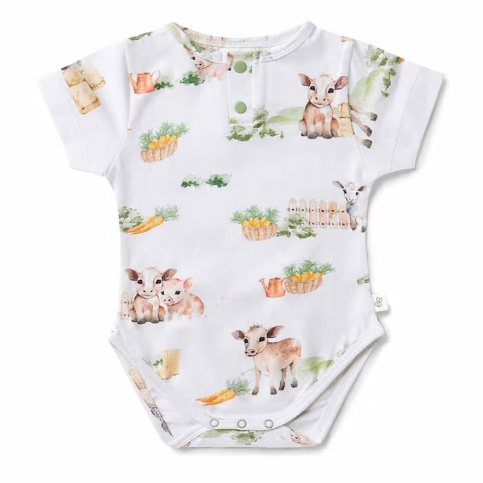 Snuggle Hunny - Farm Short Sleeve Organic Bodysuit