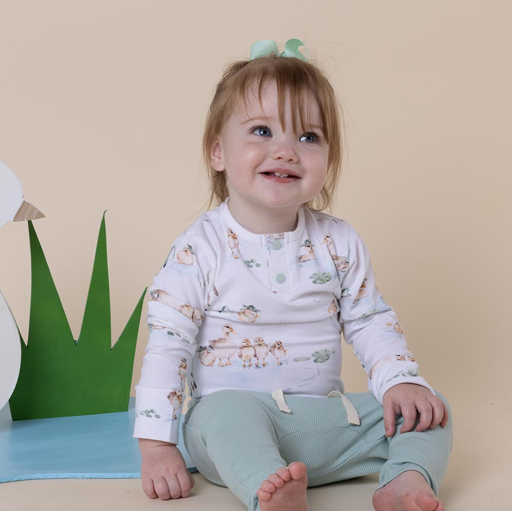 Snuggle Hunny Duck Pond Long Sleeve Organic Bodysuit