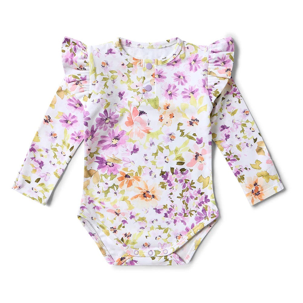 Snuggle Hunny - Isla Long Sleeve Organic Bodysuit With Frill