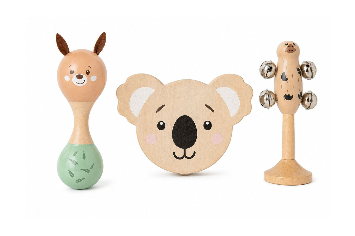 Bush Buddies Aussie Beats Maraca, Tambourine & Bellstick Set - MI164