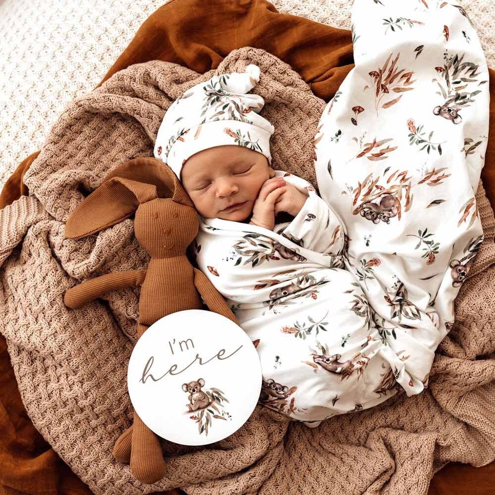 Snuggle Hunny - Koala & Gumnut Grey Reversible Milestone Cards