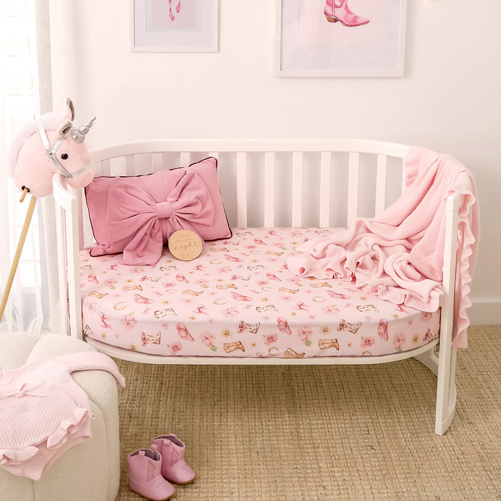 Boots & Bows Organic Fitted Cot Sheet