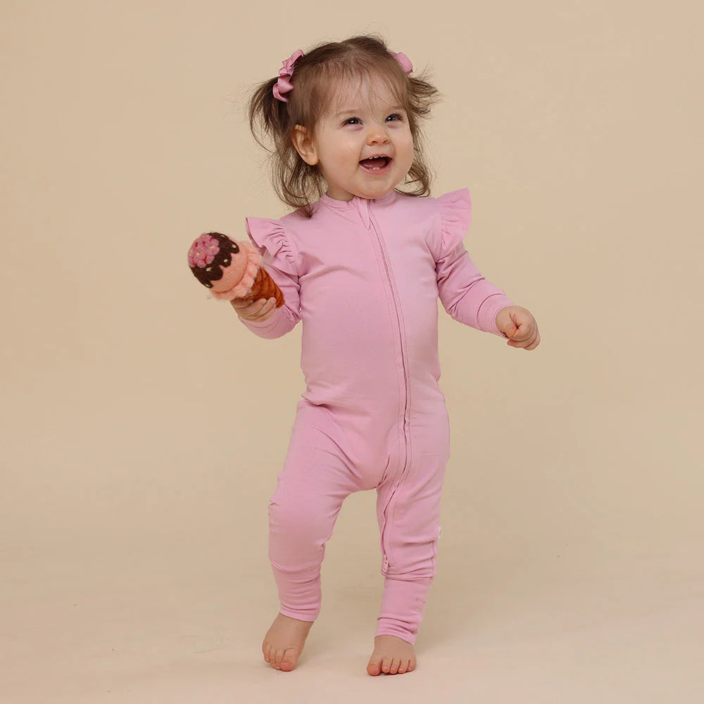 Snuggle Hunny - Bubblegum Organic Snugglesuit Convertible Romper