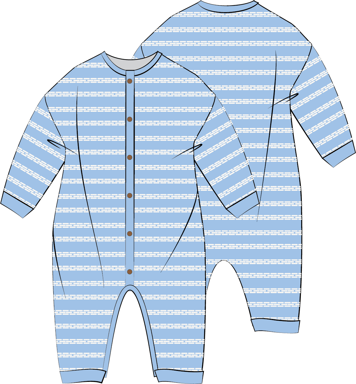 FRECKLES the label - Raised Stripe Full Romper | Arctic