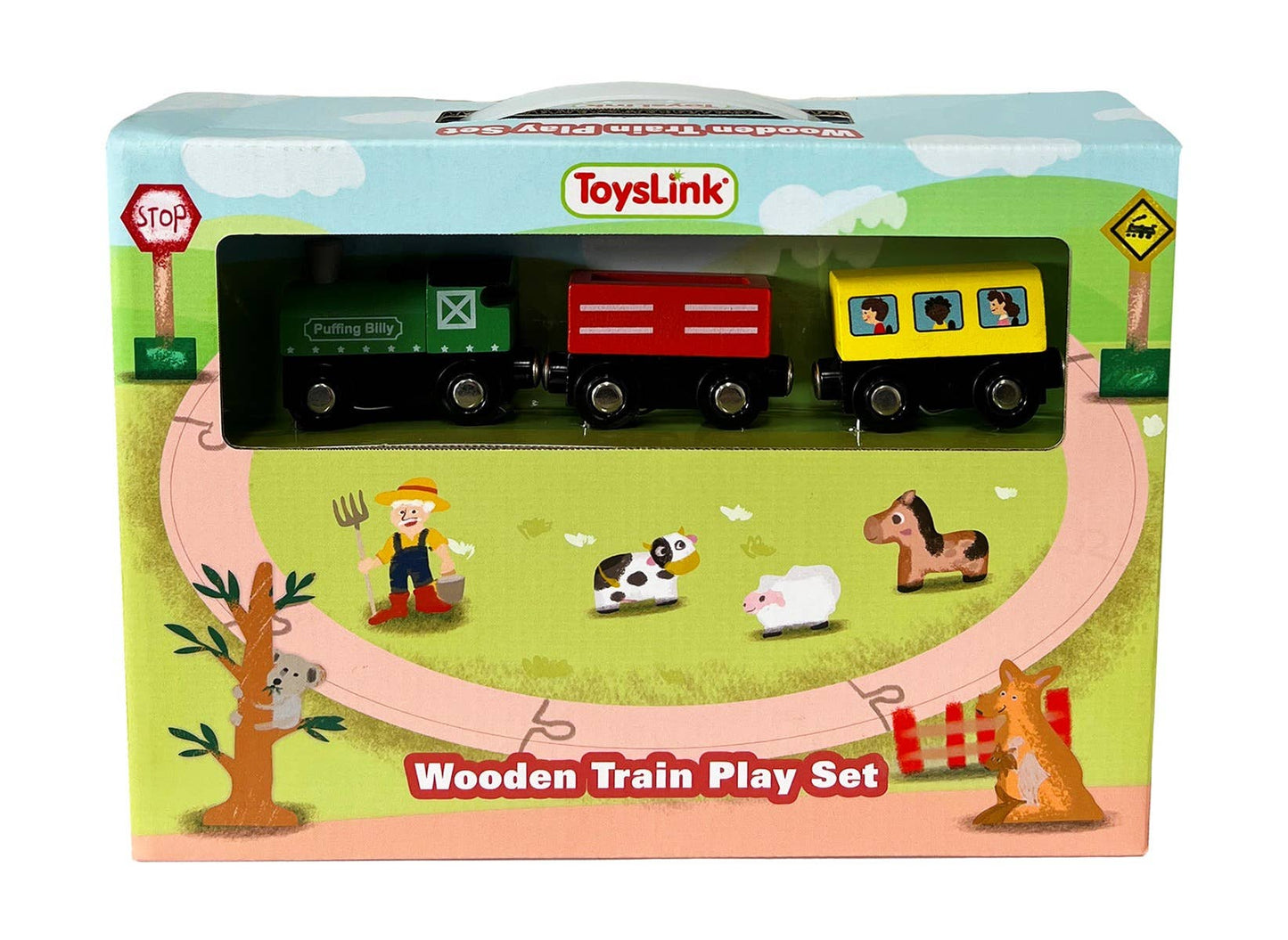 ToysLink - Wooden Train Play Set