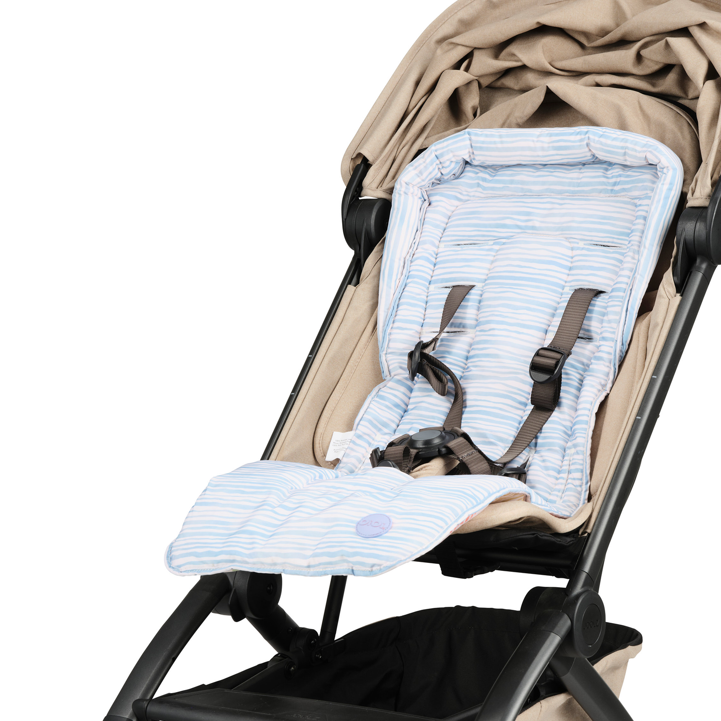 OiOi - Reversible pram liner - Seashells/Stripe