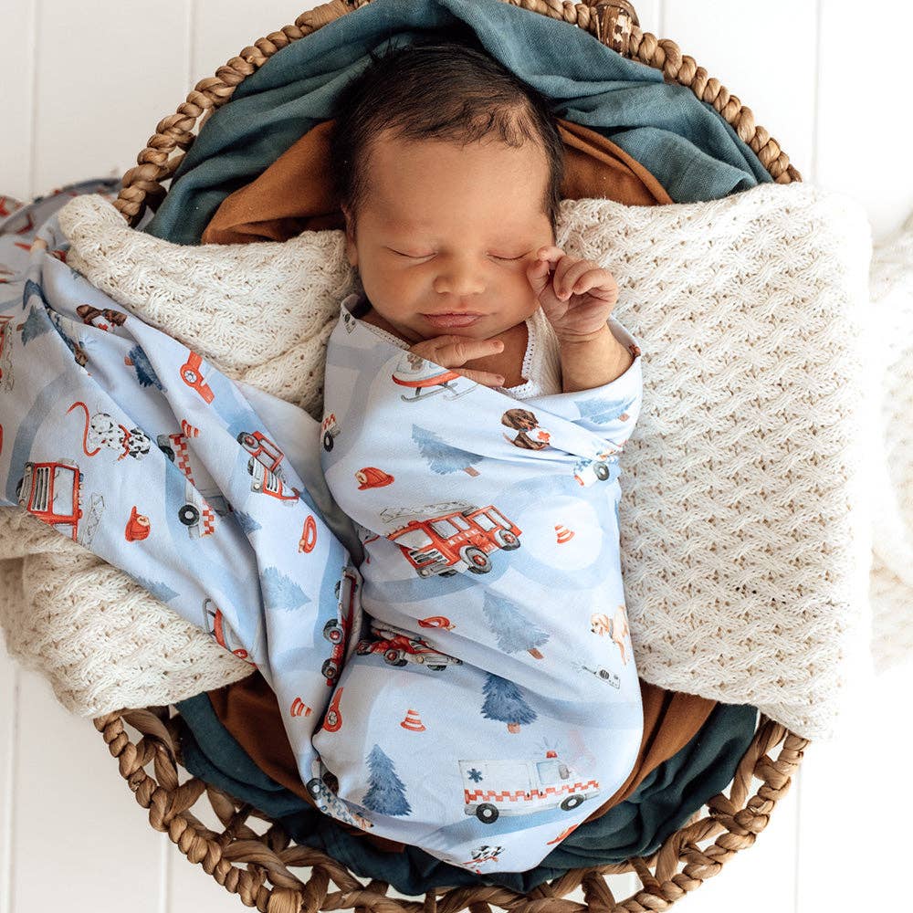Snuggle Hunny - To The Rescue Organic Jersey Wrap & Beanie Set