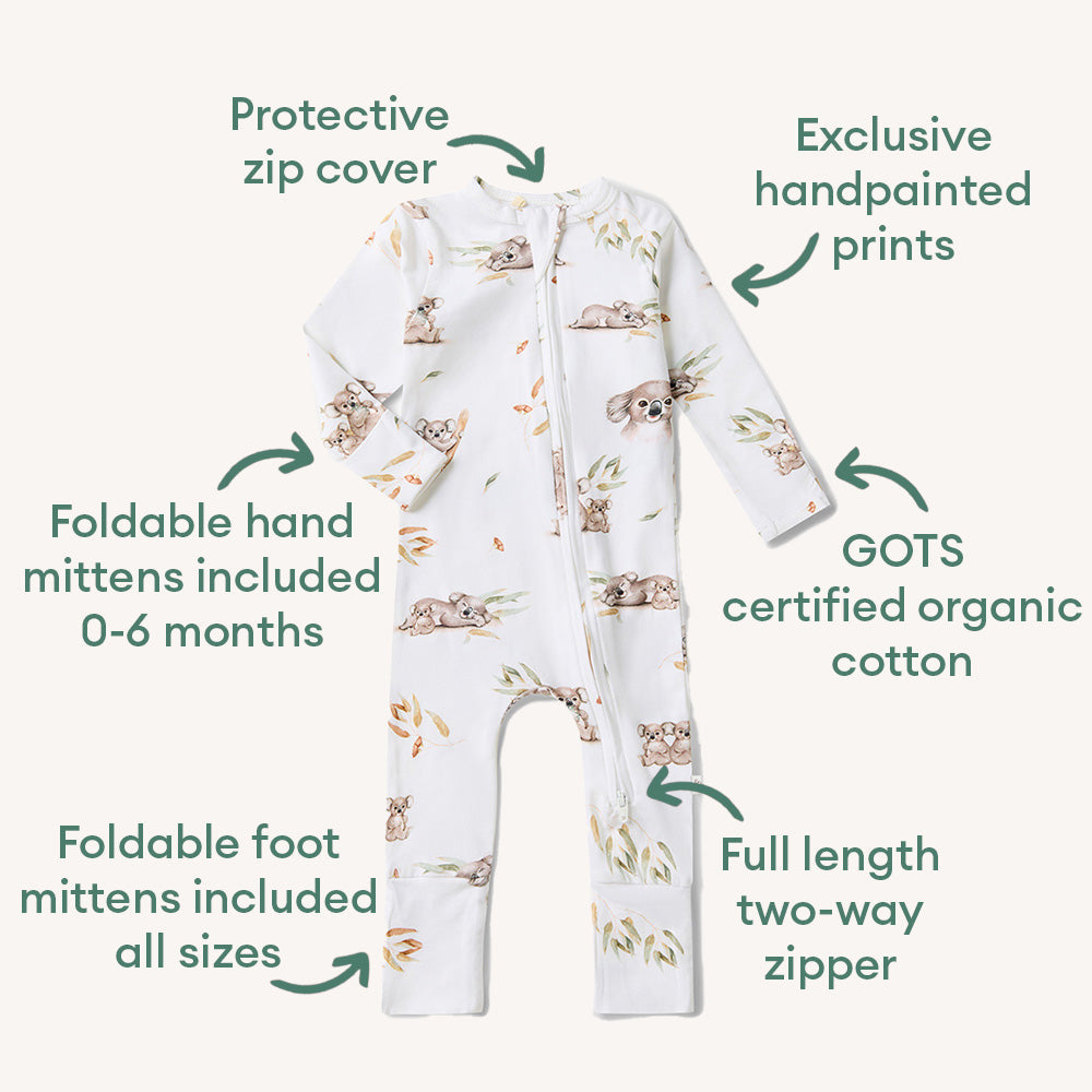 Snuggle Hunny - Koala Organic Snugglesuit Convertible Romper