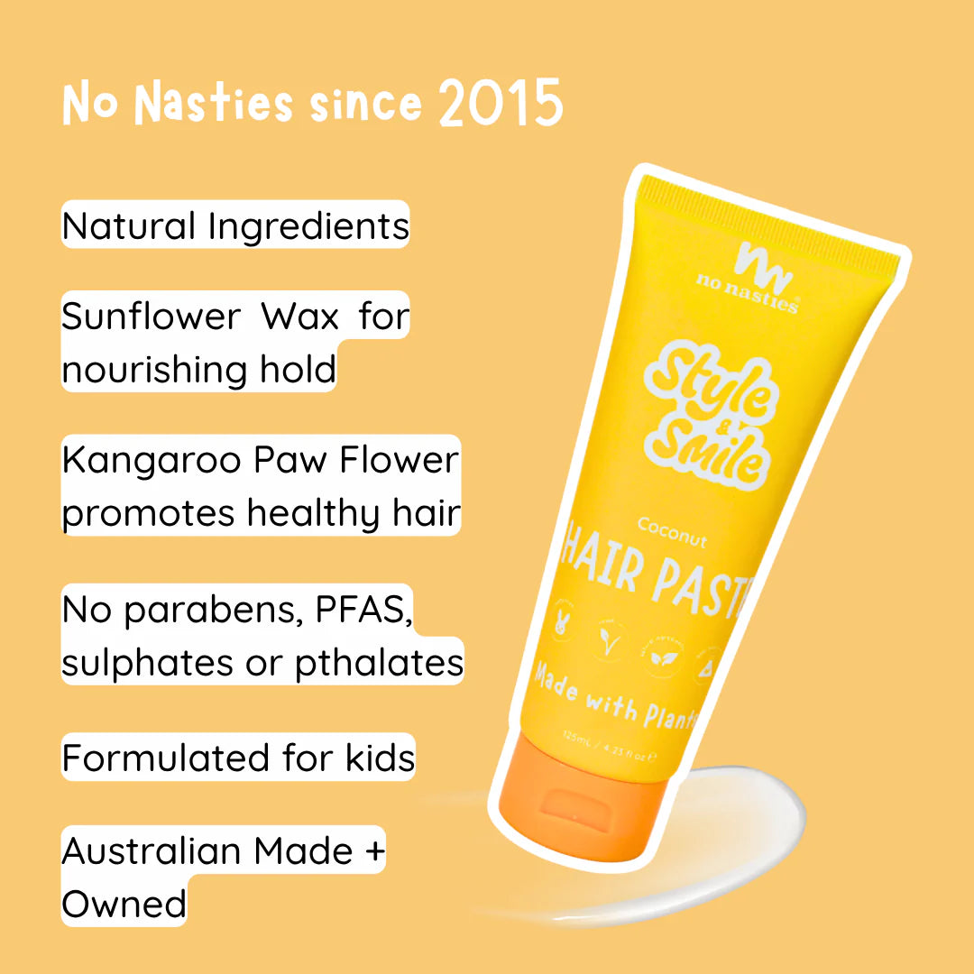 no nasties - Kids Plant Based Hair Paste in Fresh Coconut and Zesty Lime | 125ml