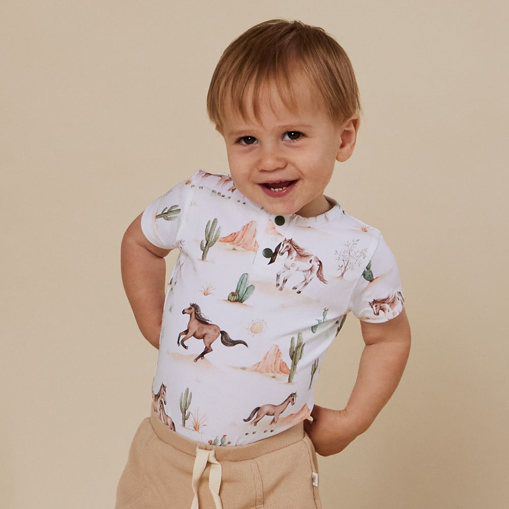 Wild Horses Short Sleeve Organic Bodysuit