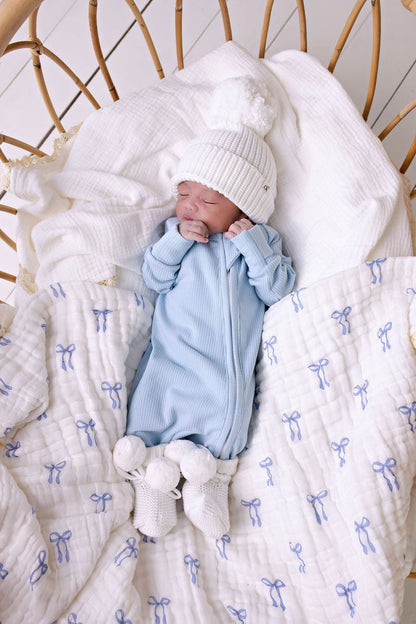 Confetti Kidz - Baby Blue Ribb Zipsuit