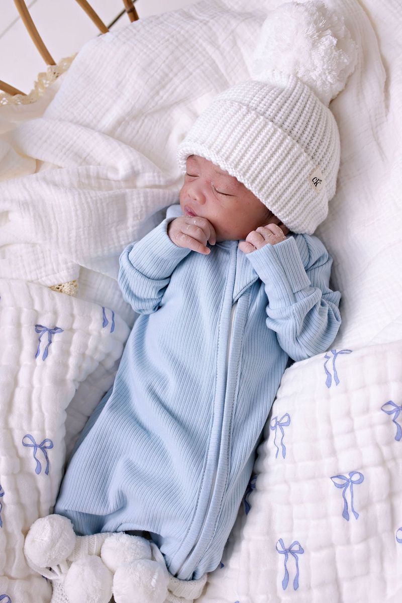 Confetti Kidz - Baby Blue Ribb Zipsuit