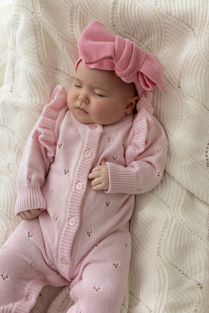 Confetti Kidz -  Pointelle Knit Romper - Classic Pink