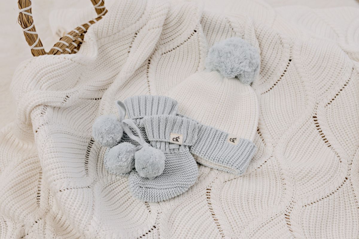 Confetti Kidz - Baby Knit Beanie Soft Blue