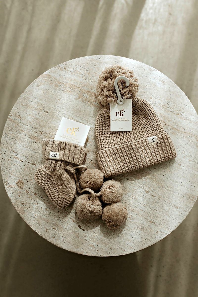 Confetti Kidz - Baby Knit Beanie Fawn Speckle