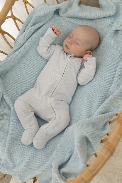 Confetti Kidz - Soft Blue Ribb Zipsuit