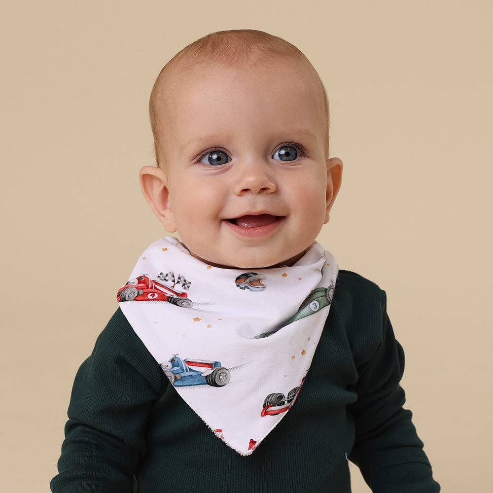 Snuggle Hunny - Little Racers Organic Dribble Bib