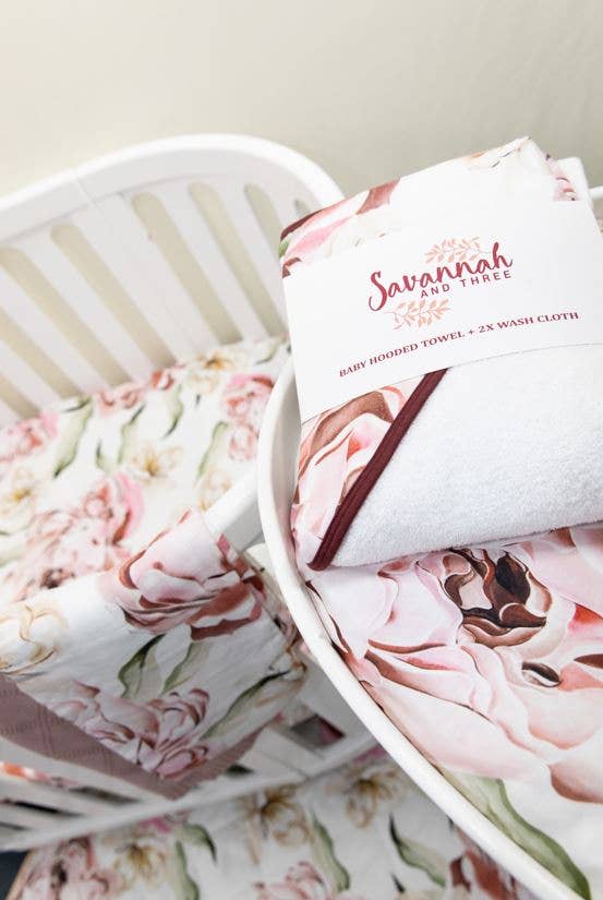 Savannah and Three - Peony Paradise Cot Sheet