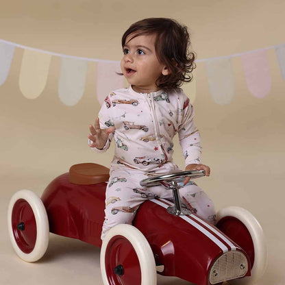 Snuggle Hunny - Vintage Cars Organic Snugglesuit Convertible Romper