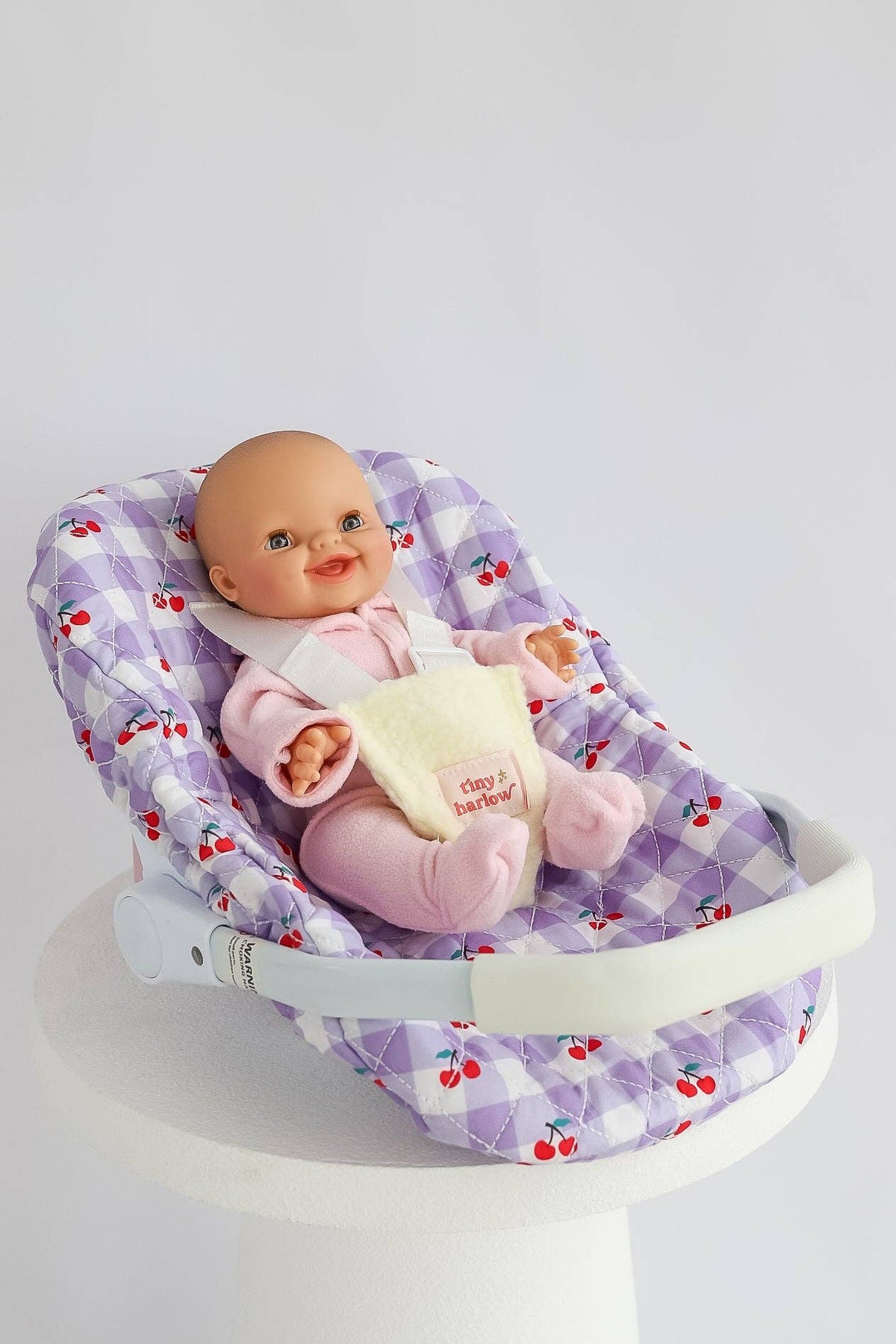 Tiny H - Tiny Harlow Dolls Car Seat Capsule - Cherry Gingham