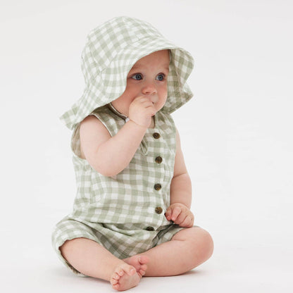 Kynd Baby - Broad Brim Hat - Sage Gingham