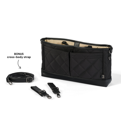 OiOi - Signature Pram Caddy - Black Diamond Quilt