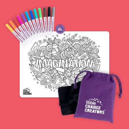 Little Change Creators - IMAGINATION | Reusable Double-sided Colour + Draw Doodle Mat