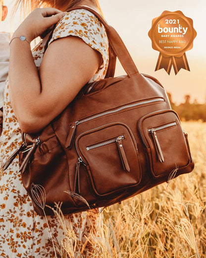 OiOi - Carry All Nappy Bag - Tan Vegan Leather
