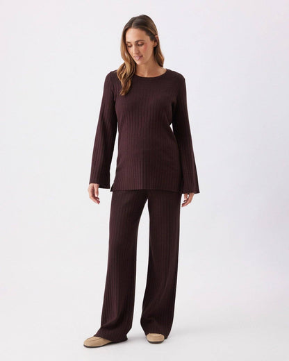Ripe Maternity - Dallas Rib Knit Nursing Top Cocoa