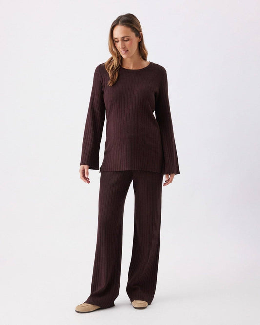 Ripe Maternity - Dallas Rib Knit Pant Cocoa
